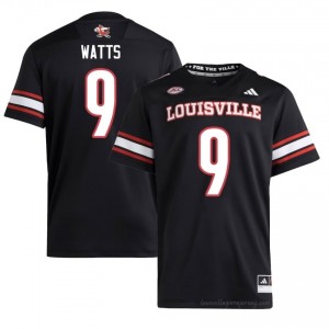 Louisville Cardinals Antonio Watts #9 Black Men's Football Jersey | NCAA Licensed Stitch Replica 10V8jdP3