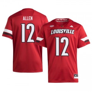 Red Brady Allen #12 Louisville Men's Player Jersey | Premium Stitched Football Fan Apparel 485m647W