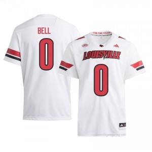 Chris Bell #0 White Louisville Men's University Football Jersey | Cardinal Nation Essential 44P1g4W8