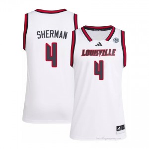 White Cole Sherman #4 Cardinals Men's Player Jersey | Premium Embroidery Basketball Fan Apparel 834661Gu