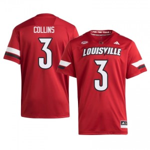 Official Red Dacari Collins Cardinals #3 Men's Football Jersey | University of Louisville Gameday Wear 6036Ks8j