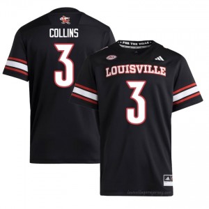 Dacari Collins #3 Black Louisville Men's University Football Jersey | Cardinal Nation Essential 867BLI10