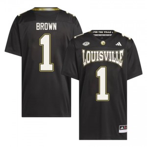 Official Black Isaac Brown Cardinals #1 Men's Football For the Ville Jersey | University of Louisville Gameday Wear di47gg98