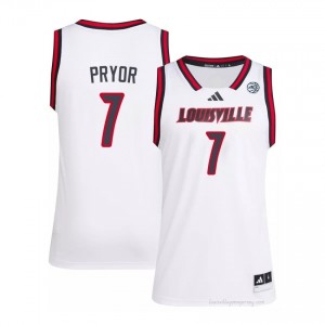 Kasean Pryor #7 White Louisville Men's University Basketball Jersey | Cardinal Nation Essential 365dh8S6