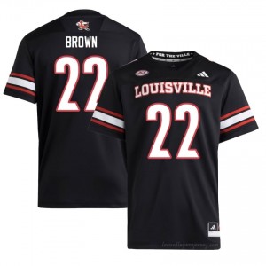 Louisville Cardinals Keyjuan Brown #22 Black Men's Football Jersey | NCAA Licensed Stitch Replica 7202n208