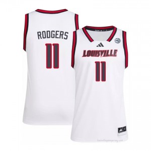 Official White Kobe Rodgers Cardinals #11 Men's Basketball Jersey | University of Louisville Gameday Wear 9563gTja