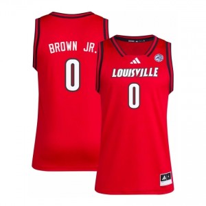 Official Red Mikel Brown Jr. Cardinals #0 Men's Basketball Jersey | University of Louisville Gameday Wear 918Al444