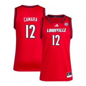 Mouhamed Camara #12 Red Louisville Men's University Basketball Jersey | Cardinal Nation Essential 46a23n1g