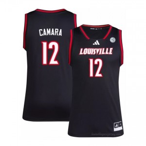 Louisville Cardinals Mouhamed Camara #12 Black Men's Basketball Jersey | NCAA Licensed Stitch Replica 57AWAT4U