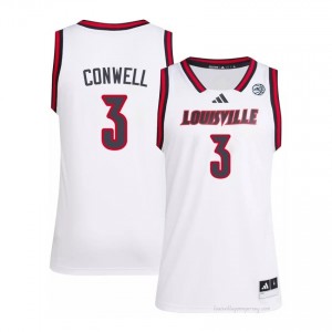 Cardinals Ryan Conwell #3 White Men's Basketball Jersey | NCAA Licensed Embroidery Replica 822A2tll