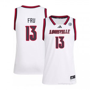 Official White Sananda Fru Cardinals #13 Men's Basketball Jersey | University of Louisville Gameday Wear 568w7Y8H