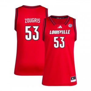 Vangelis Zougris #53 Red Louisville Men's University Basketball Jersey | Cardinal Nation Essential 58Mdg4gs