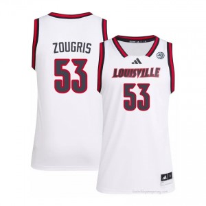 White Vangelis Zougris #53 Cardinals Men's Player Jersey | Premium Embroidery Basketball Fan Apparel 351P348L
