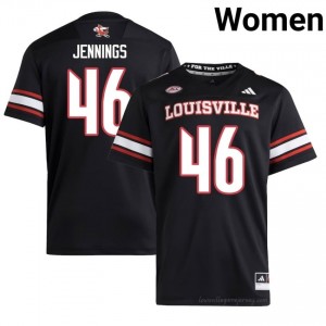 Black Braxton Jennings #46 Louisville Cardinals Women's Player Jersey | Premium Stitch Football Fan Apparel 567Tj61a