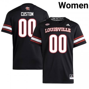 Black Custom #00 Louisville Cardinals Women's Player Jersey | Premium Stitch Football Fan Apparel 291p445D