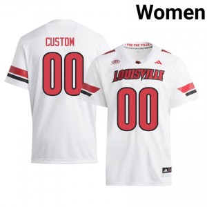 Custom #00 White Louisville Women's University Football Jersey | Cardinal Nation Essential 8721Cnr2