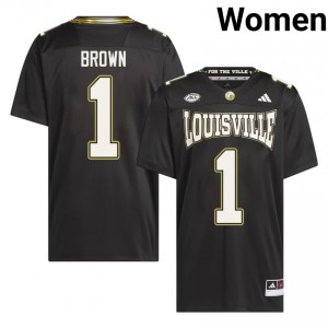 Cardinals Isaac Brown #1 Black Women's Football For the Ville Jersey | NCAA Licensed Stitched Replica 31O54n28