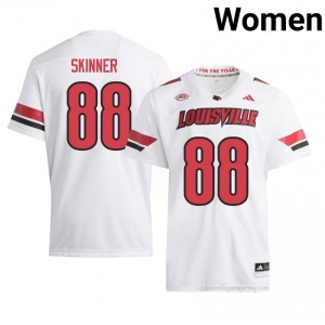 Jaleel Skinner #88 White Louisville Women's University Football Jersey | Cardinal Nation Essential 56HnjfkJ