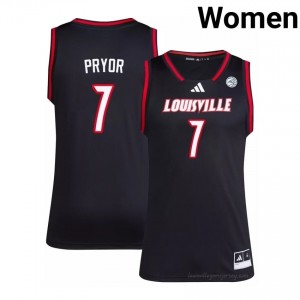Official Black Kasean Pryor Cardinals #7 Women's Basketball Jersey | University of Louisville Gameday Wear 41C3805V
