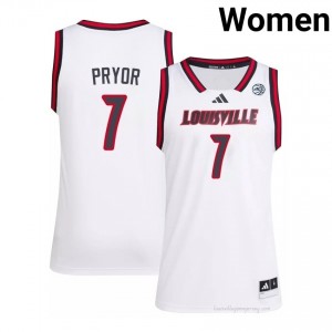 Cardinals Kasean Pryor #7 White Women's Basketball Jersey | NCAA Licensed Embroidery Replica 2277Y828