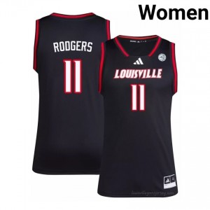 Black Kobe Rodgers #11 Louisville Cardinals Women's Player Jersey | Premium Stitch Basketball Fan Apparel 57l1A5o3