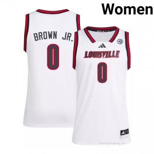 White Mikel Brown Jr. #0 Cardinals Women's Player Jersey | Premium Embroidery Basketball Fan Apparel 42f84l21