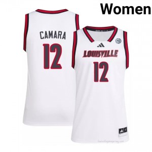 Official White Mouhamed Camara Cardinals #12 Women's Basketball Jersey | University of Louisville Gameday Wear 5831qBWD