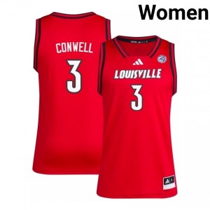 Official Red Ryan Conwell Cardinals #3 Women's Basketball Jersey | University of Louisville Gameday Wear 21t755tM