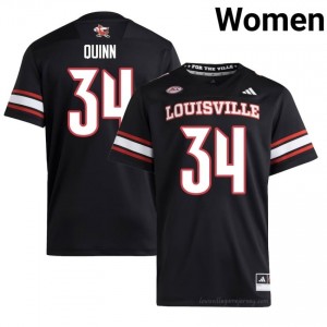 Official Black TJ Quinn Cardinals #34 Women's Football Jersey | University of Louisville Gameday Wear 65W1MKB8