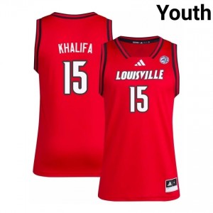 Official Red Aly Khalifa Cardinals #15 Youth Basketball Jersey | University of Louisville Gameday Wear 685K0815