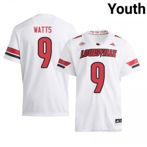 Antonio Watts #9 White Louisville Youth University Football Jersey | Cardinal Nation Essential 91c3055f