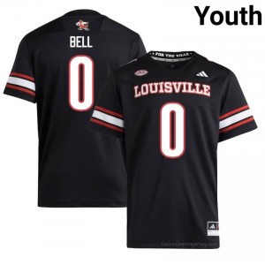 Chris Bell #0 Black Louisville Youth University Football Jersey | Cardinal Nation Essential 2988j5LK