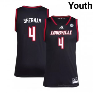 Black Cole Sherman #4 Louisville Cardinals Youth Player Jersey | Premium Stitch Basketball Fan Apparel 28578827