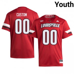 Red Custom #00 Louisville Youth Player Jersey | Premium Stitched Football Fan Apparel 1682oU44