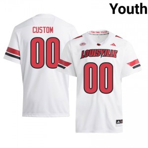 Cardinals Custom #00 White Youth Football Jersey | NCAA Licensed Embroidery Replica 7272m2s7
