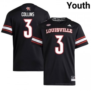 #3 Louisville Cardinals Black Youth College Football Elite Jersey | Essential Fan Collection 59y747c7