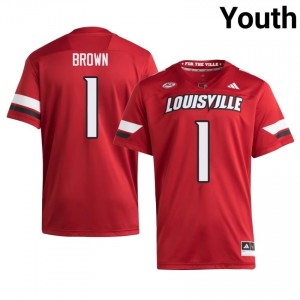 #1 Louisville Red Youth College Football Elite Jersey | Essential Fan Collection 52cC21w6