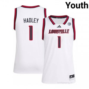 Official White J'Vonne Hadley Cardinals #1 Youth Basketball Jersey | University of Louisville Gameday Wear 94x810Y5