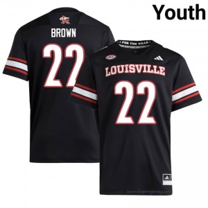Black Keyjuan Brown #22 Louisville Cardinals Youth Player Jersey | Premium Stitch Football Fan Apparel 64G207WO