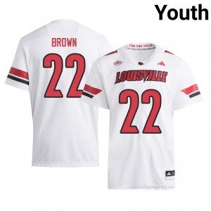 Keyjuan Brown #22 White Louisville Youth University Football Jersey | Cardinal Nation Essential 92B2TA0c