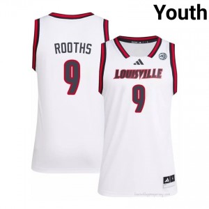 White Khani Rooths #9 Cardinals Youth Player Jersey | Premium Embroidery Basketball Fan Apparel 1007PA1a