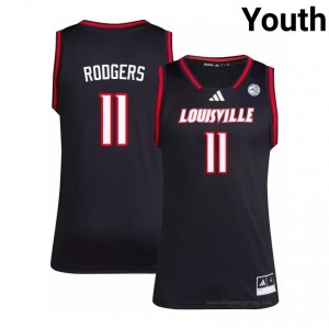 Official Black Kobe Rodgers Cardinals #11 Youth Basketball Jersey | University of Louisville Gameday Wear 67344d37