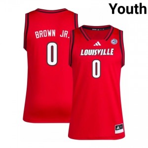 Louisville Mikel Brown Jr. #0 Red Youth Basketball Jersey | NCAA Licensed Stitched Replica 40G08Bc1