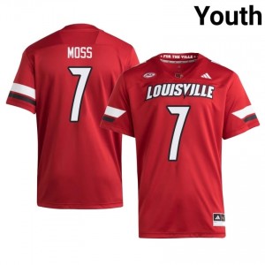 Official Red Miller Moss Cardinals #7 Youth Football Jersey | University of Louisville Gameday Wear 7818q085