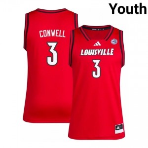 Ryan Conwell #3 Red Louisville Youth University Basketball Jersey | Cardinal Nation Essential 91x30F5d
