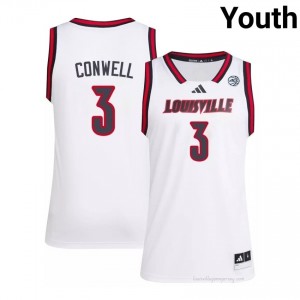 White Ryan Conwell #3 Cardinals Youth Player Jersey | Premium Embroidery Basketball Fan Apparel 582U2P80