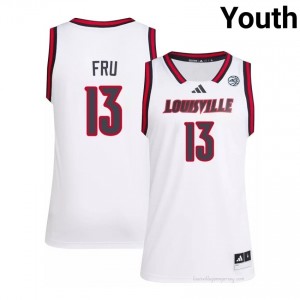 Cardinals Sananda Fru #13 White Youth Basketball Jersey | NCAA Licensed Embroidery Replica 883KBe35