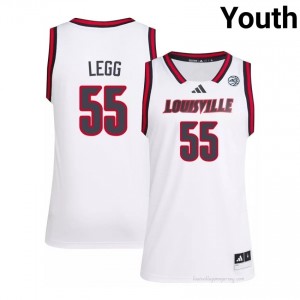 Official White Spencer Legg Cardinals #55 Youth Basketball Jersey | University of Louisville Gameday Wear 38f104gX