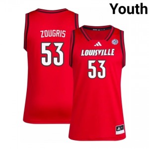 #53 Louisville Red Youth College Basketball Elite Jersey | Essential Fan Collection 39m8L143