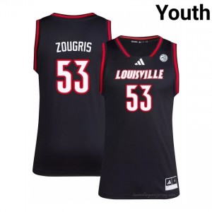 Black Vangelis Zougris #53 Louisville Cardinals Youth Player Jersey | Premium Stitch Basketball Fan Apparel 853sf505
